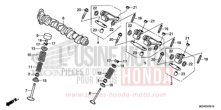 ARBRE A CAMES/SOUPAPE (ARRIERE) von VFR1200X "Crosstourer" DCT CANDY PROMINENCE RED (R342B) von 2016